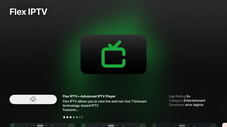 Flex IPTV playlist setup screen